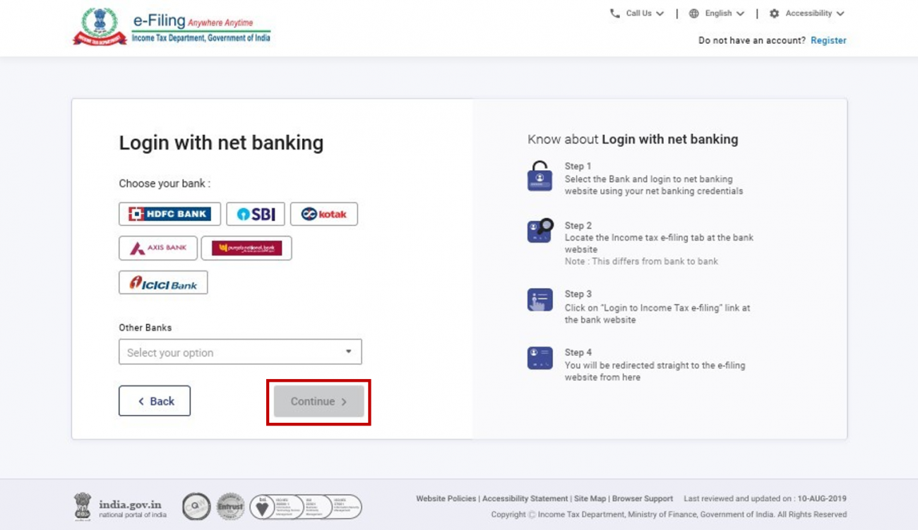 Generate evc user manual income tax department